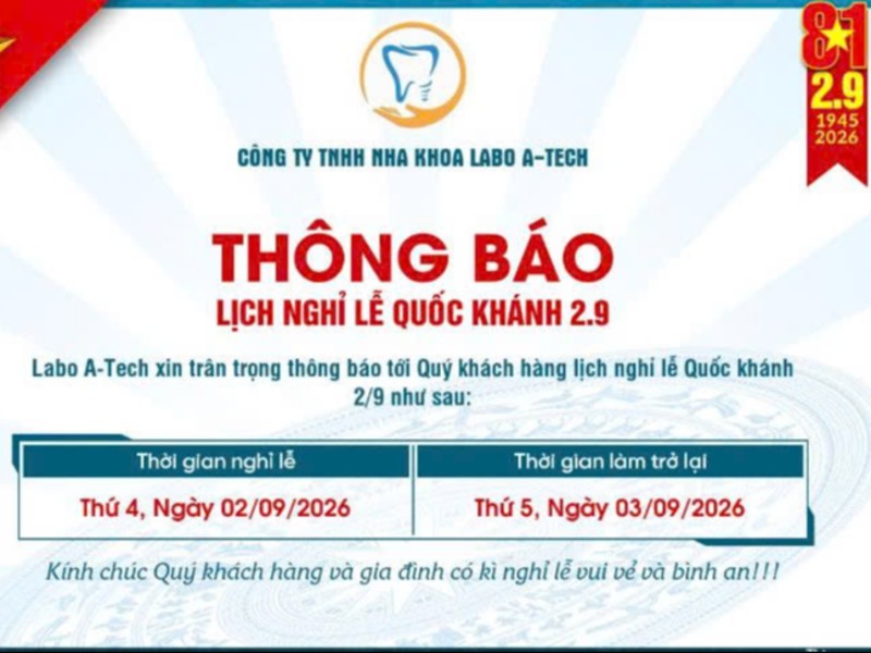 THÔNG BÁO NGHỈ LỄ 2/9 ATECH